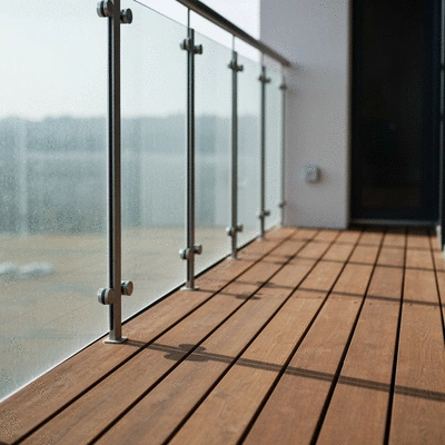 Detailed close-up of a well-maintained balcony railing and floor, symbolizing structural integrity